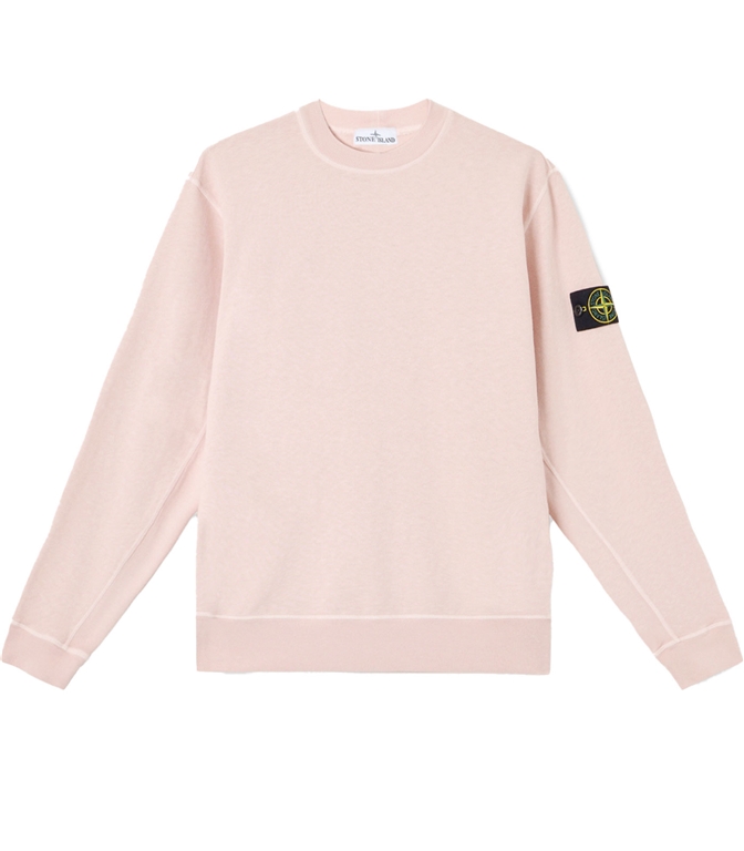 STONE ｜ (6100020 MMalfile Fleece 'OLD' Effect Cre Charcoal Grey Crewneck sweatshirt with slub effect 6100020